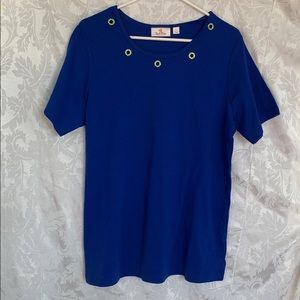 Quacker Factory, Size L, Blue Short sleeve shirt